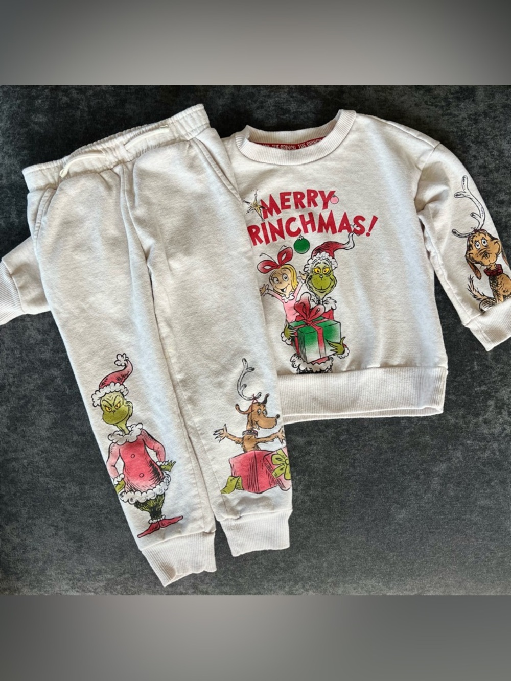 The Grinch Kids Merry Grinchmas Sweater Set Size 3T